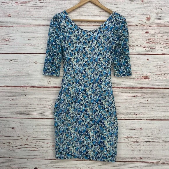 Reiss Rachel Floral Print Bodycon Dress Sz 2 - Picture 12 of 16